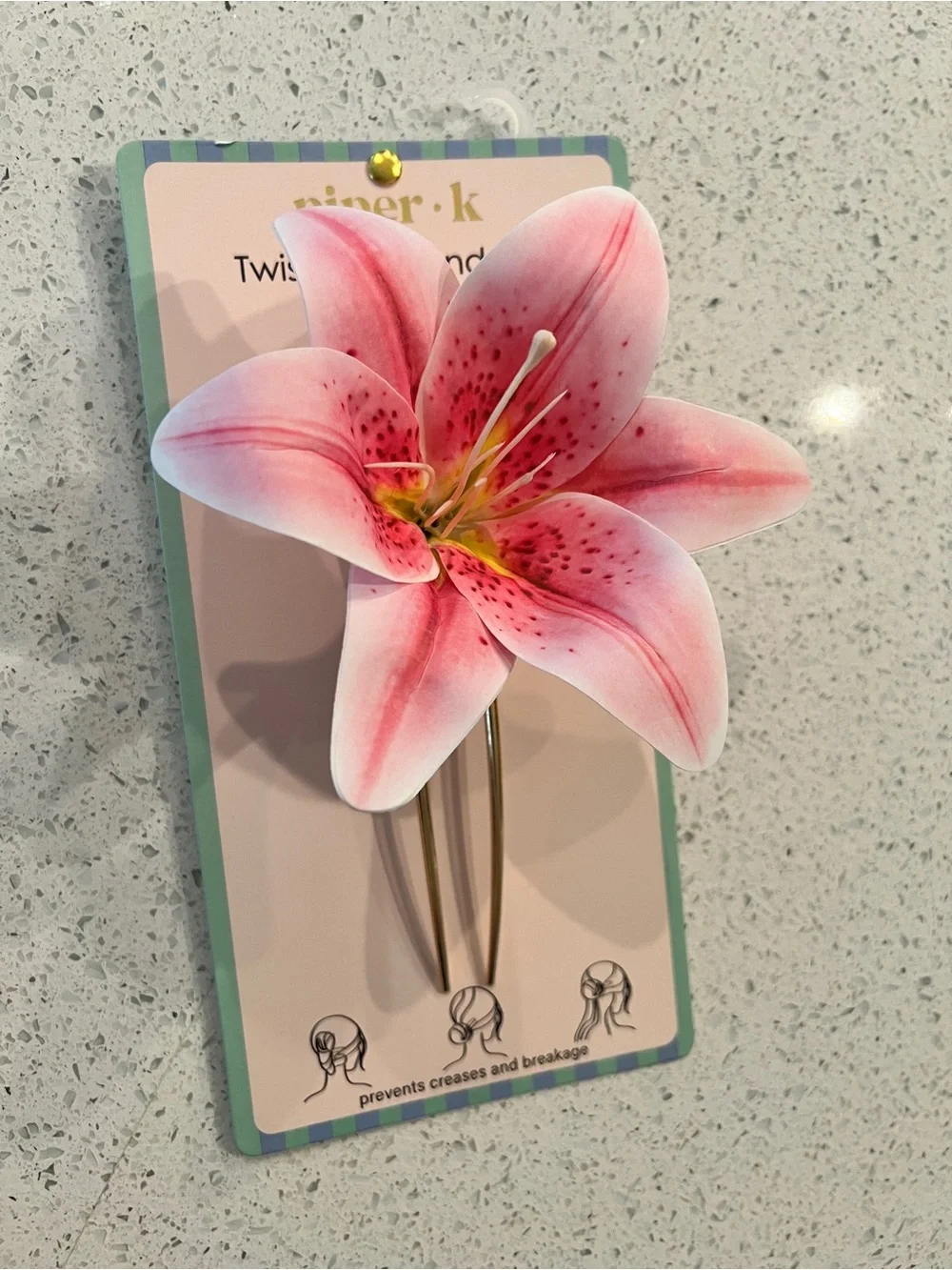 Piper Pink Lily Flower Hair Fork